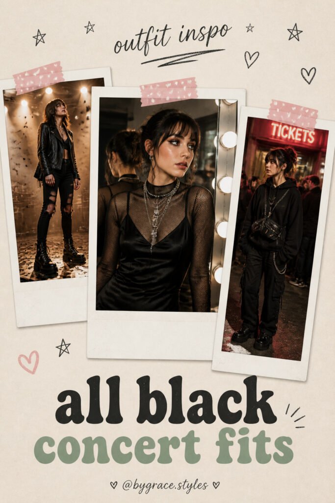 15 Easy All Black Concert Outfit Aesthetic That Look Amazing